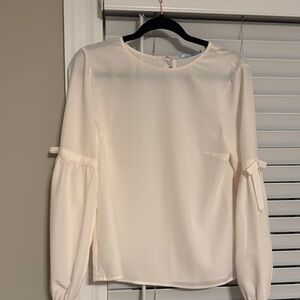 Draper James Cream Blouse with Bow Details